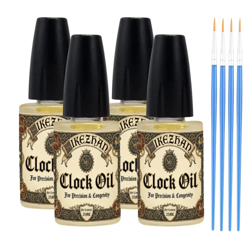 25ml Premium Mechanical Watch Clock Lubricant Oil With Brush Precision Gear Movement Maintenance Anti Rust Noise Reduction Tools Oasis Select 4PCS
