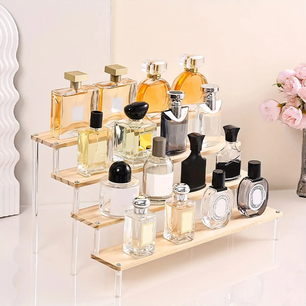 Wooden Transparent Display Rack, Perfume Storage Rack, Multi-Functional Decoration Rack, Used for Cosmetics, Nail Polish, Dolls Oasis Select