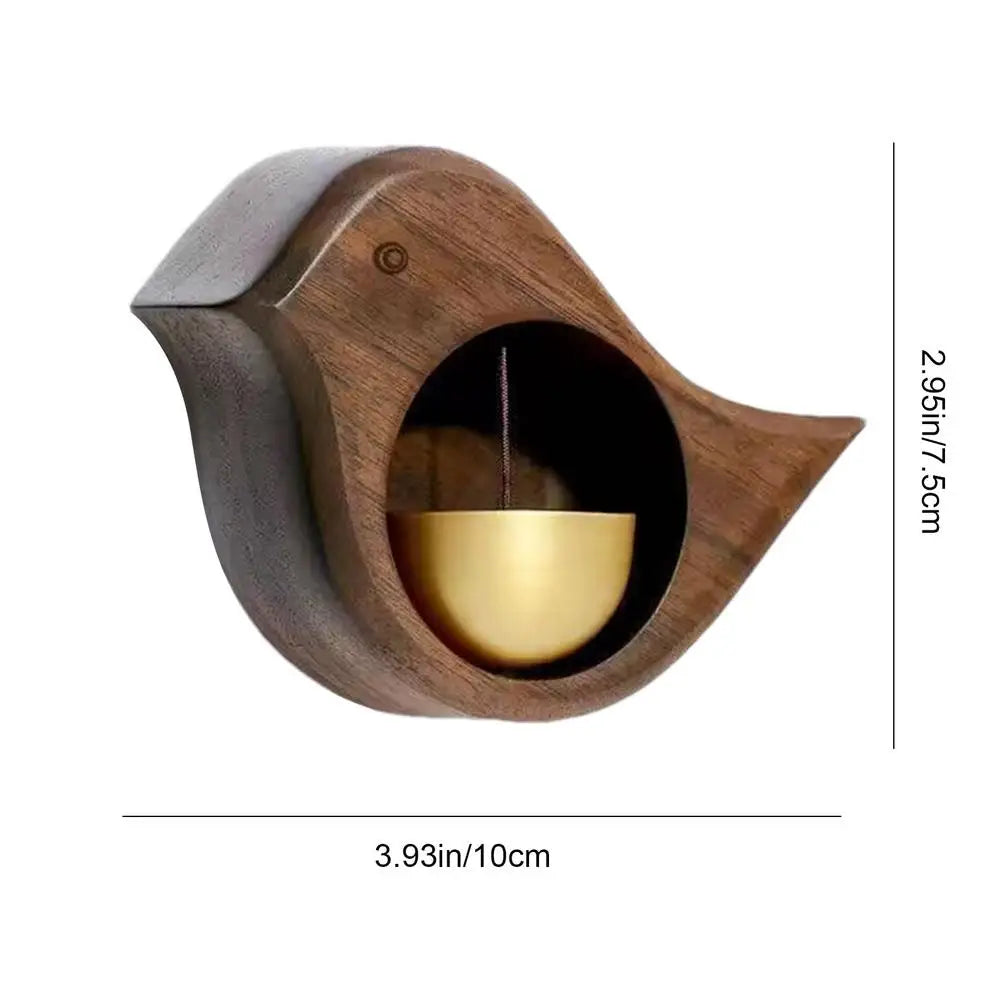 Magnetic Wood Doorbell Chimes Bird-shaped Magnetic Home Garden Welcome Wind Chime Suction Store Entrance Alert Refrigerator Oasis Select walnut