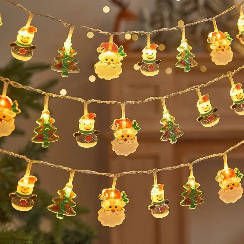 Christmas LED Color Light Strings Snowman Elders Christmas Tree Decorative Lights Scene Party Pendants Ambient Lights Oasis Select