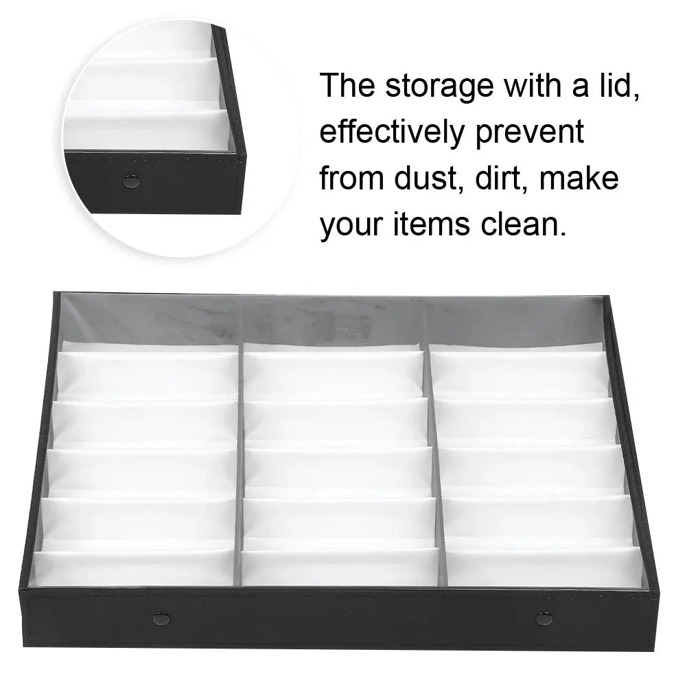 18-Slot Eyeglass & Sunglass Storage Display Case Organizer