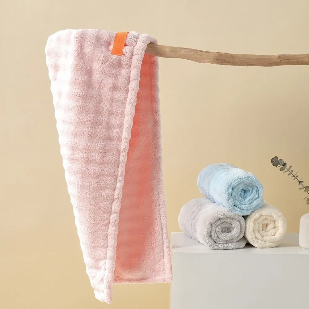 Microfiber Hair Drying Towel Wrap – Absorbent Turban Cap