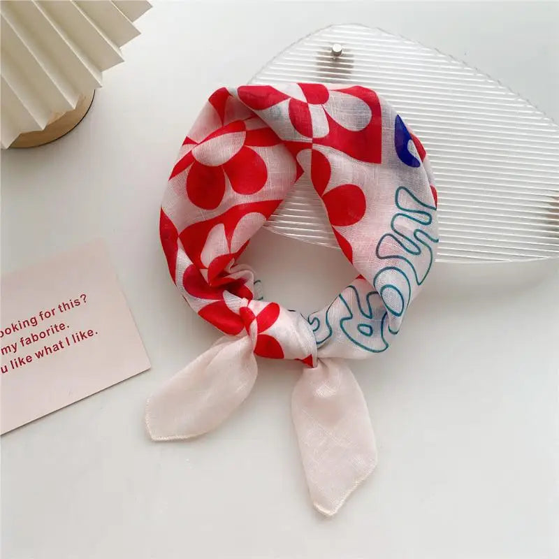 58cm Square Scarf – Handkerchief Print Neck, Hair & Bag Wrap