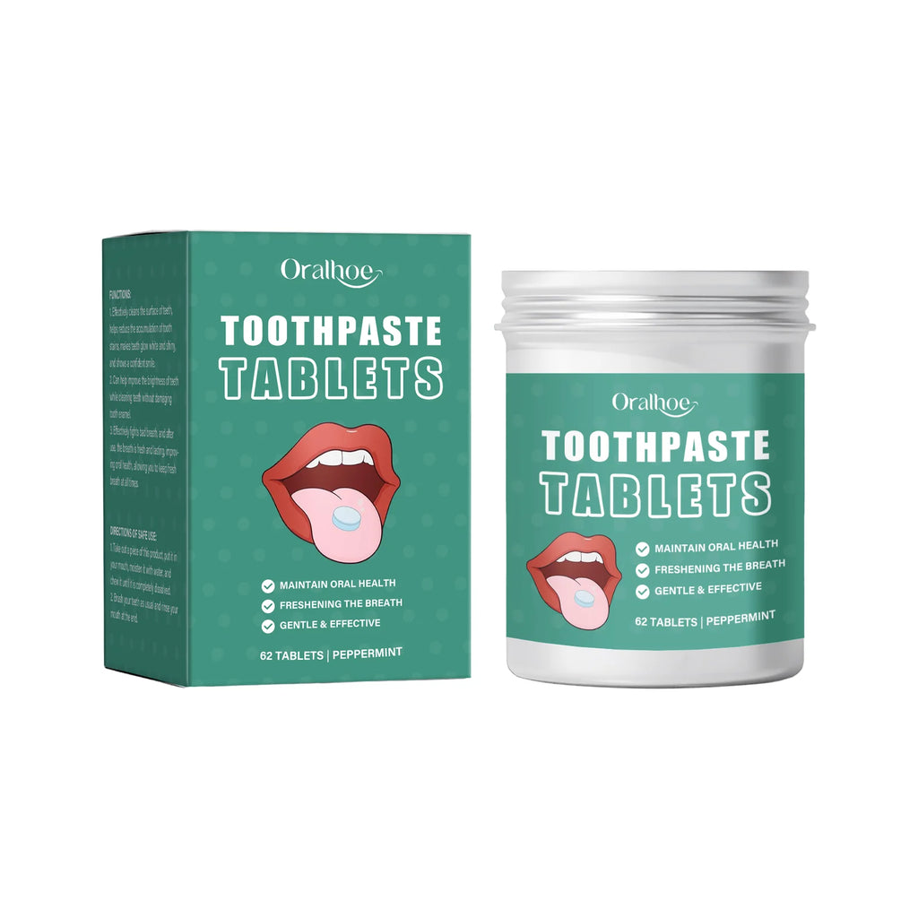 Jasmine Flavors Toothpaste Tablets Improve Bad Breath Remove Smoke Stains Fresh Mouthwash Oral Hygiene Solid Toothpaste Tablets Oasis Select 62pcs Boxed