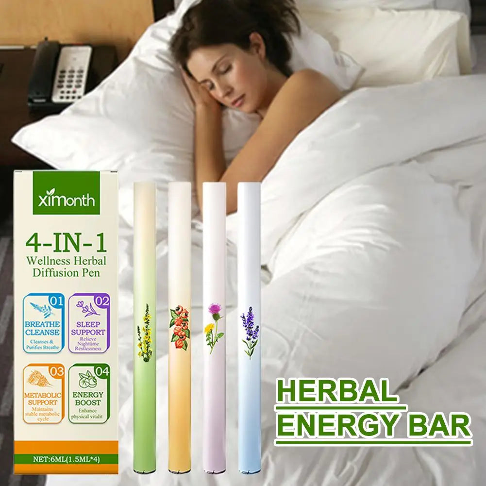 Herbal Diffuser with Mullein/Thyme/Mints Guarana/Green Tea Natural Energy Boost Clear Breathing Support for All Ages Oasis Select