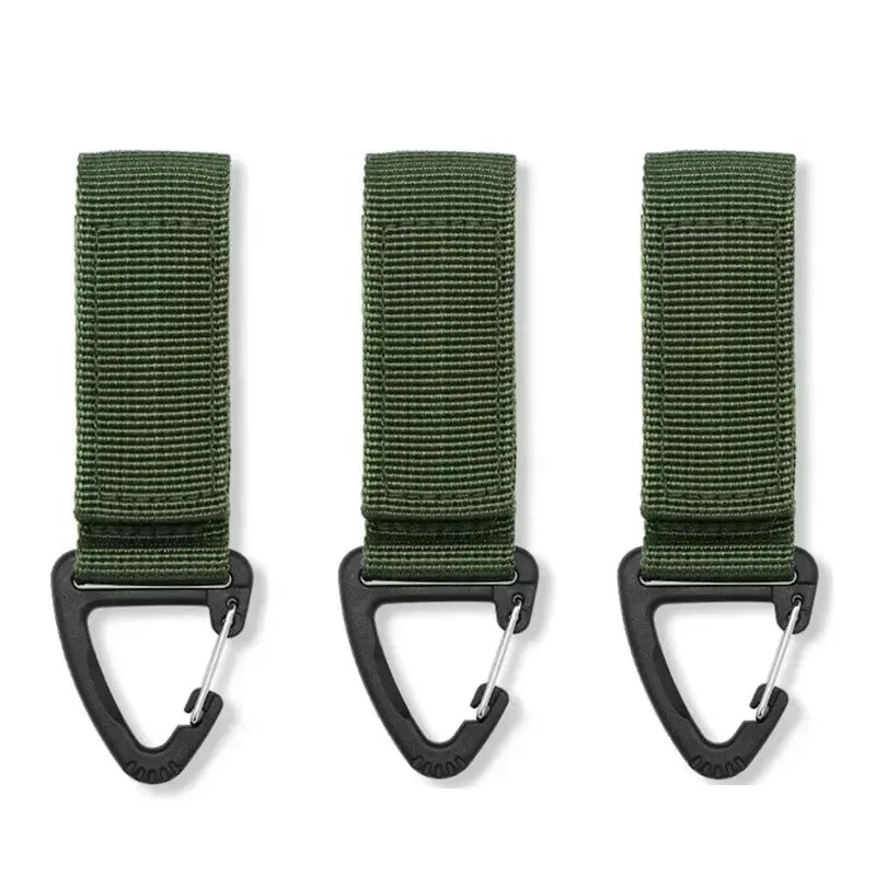 3/6/9PCS Nylon Hang Buckle Strap Outdoor Carabiners Tactical Buckle Belt Clips Keychain Camping Hanging Hooks Camping Tool Oasis Select 3pcs Green