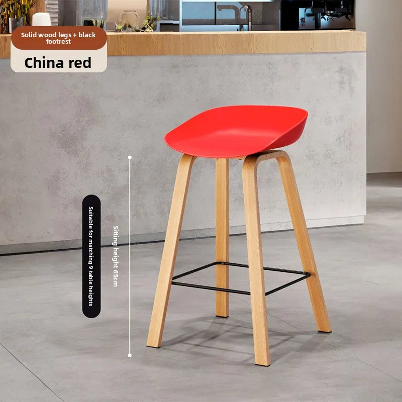 Nordic Bar Chair Modern Simple Bar Chair Wrought Iron Fashion Creative Restaurant High Stool Household Stool Front Desk Chair Oasis Select Red 65 2 pieces