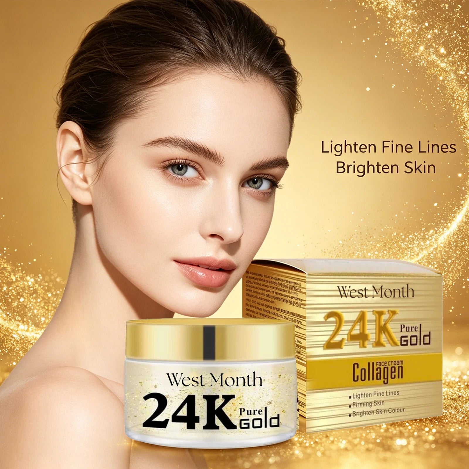 24k Collagen Face Cream Fade Fine Lines Moisturizing Brightening Hydrating Smoothing Nourishes Firming Lifting Face Skin Care Oasis Select