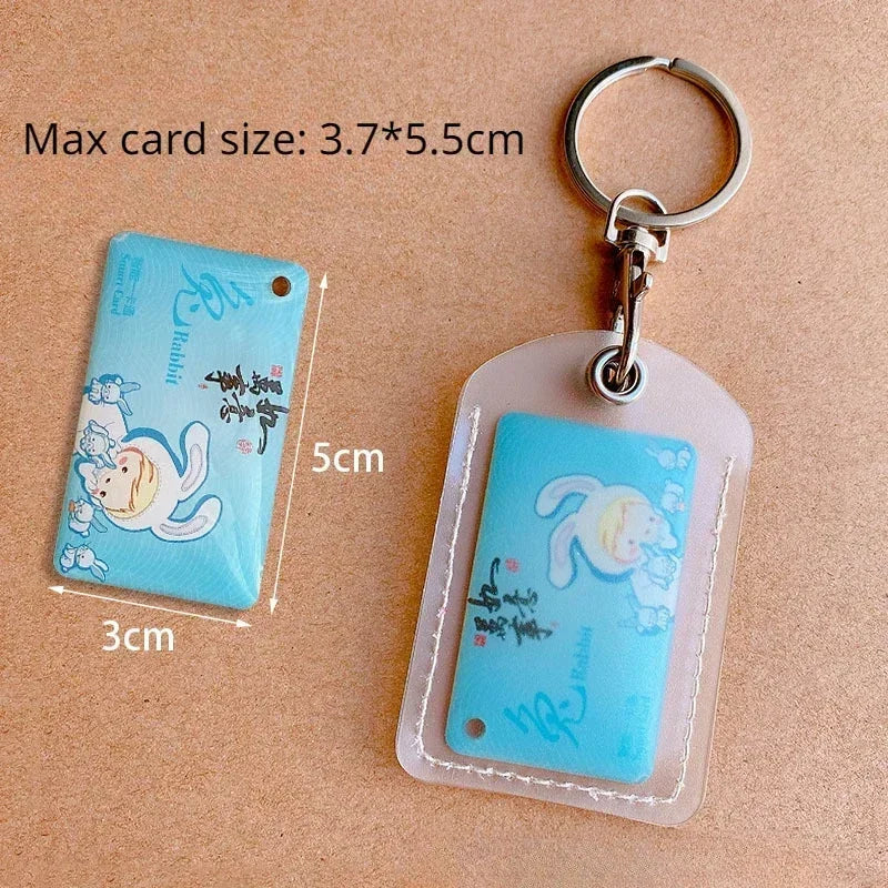 Transparent Small Card Holder, Access Card, Elevator Card, Bus Card, Electric Vehicle Induction Card, Protective Cover,Keychain Oasis Select medium size