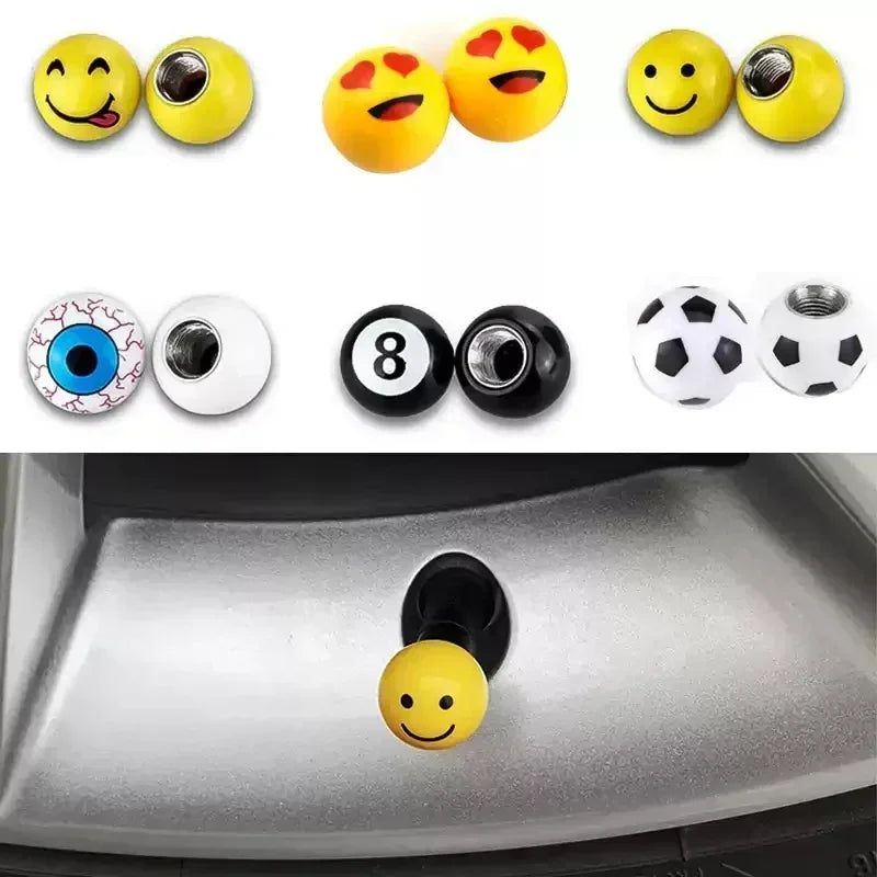 4PC Car Tire Valve Cap Easy to Install, Prevents Air Leakage, Personalized and Fun Valve, Suitable for Most Vehicles Accessories Oasis Select