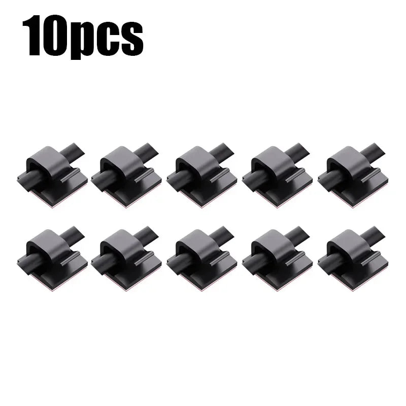 10/20/30/40/50pcs Cable Clips Self-Adhesive Cord Management Wire Holder Organizer Clamp Self-Adhesive Light Clips Car Wire Clip Oasis Select 10pcs Black