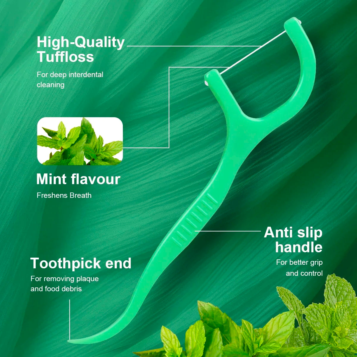450pcs Adult Mint Flavored Dental Floss Picks Ultra-Fine Portable Flossing Sticks Toothpick Thread for Home And Travel Oral Care Oasis Select