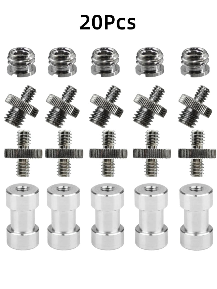 20Pcs 1/4" to 3/8" Screw Adapter Kit | Tripod & Flash Mount