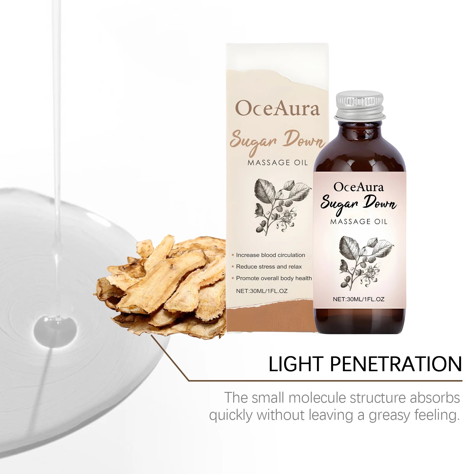 Body Care Massage Oil Deeply Nourishes Improves Dryness and Relaxation of The Skin Fragrant Soothing Moisturizing Glossy Texture Oasis Select