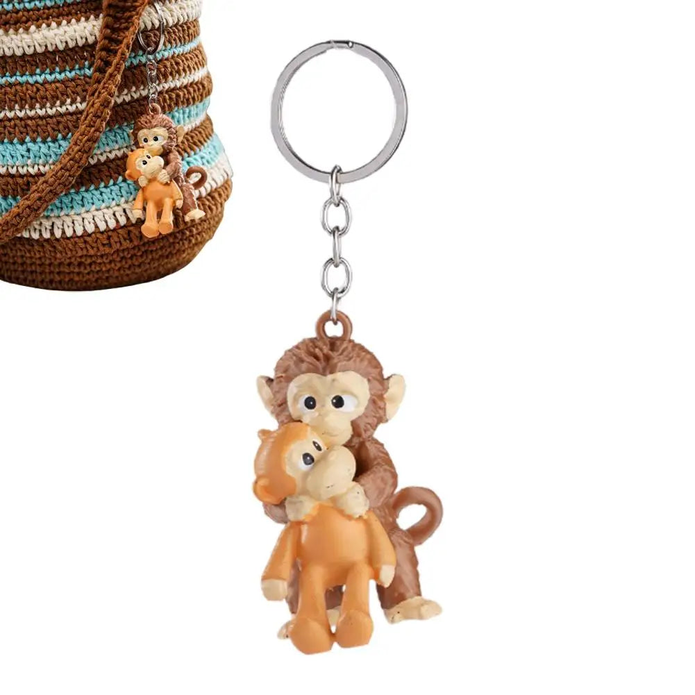 Cute Monkey Keychain Charm – Backpack, Keys & Car Gift