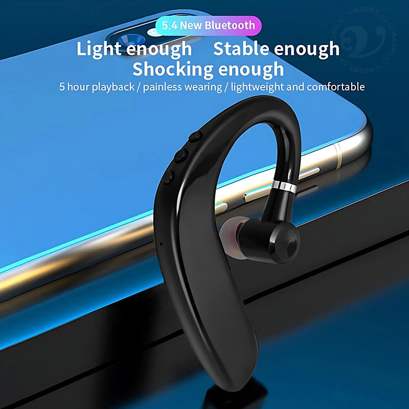 S109 Wireless Bluetooth 5.4 Universal Hook Earphone Sports Business Single Ear Headset Handsfree Headphone With Mic Smartphone Oasis Select