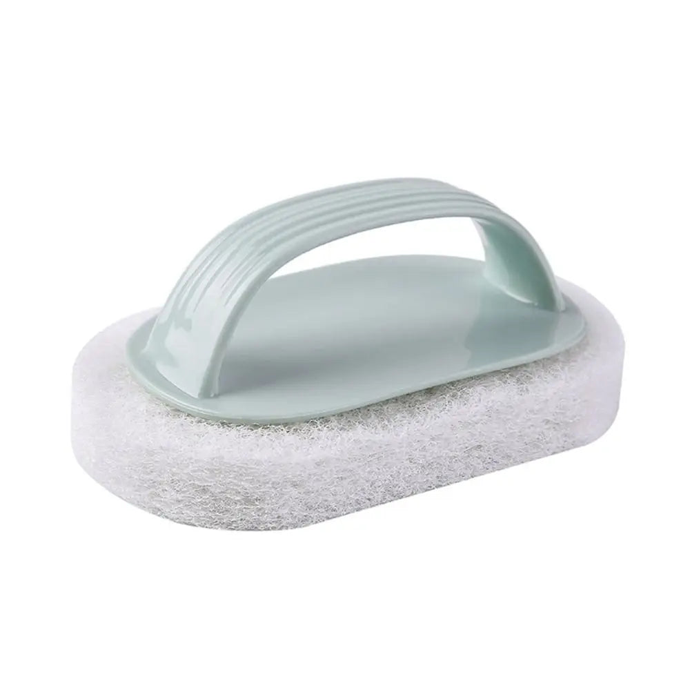 Portable Sponge Bathroom Brush with Handle Multifunctional Bath Cleaning Brush Sponge Bottom Strong Decontamination Oasis Select blue