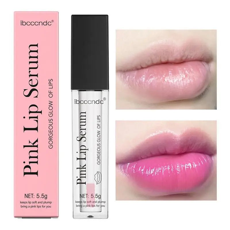 Pink Lip Serum Lip Plumping Gloss Long Lasting Moisturizer Care Lipstick Reduce Lip Fine Lines Lip Plumper Makeup Oasis Select