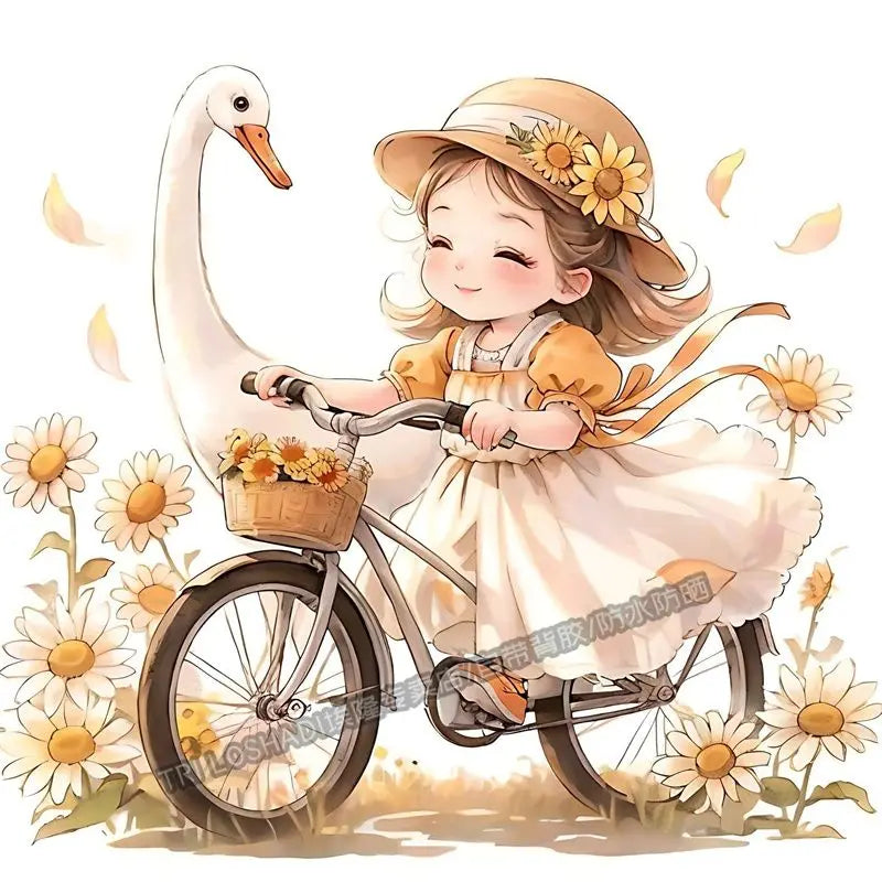 Today Also Try To Be Happy Duck Positive Girl Stickers Paper Wall Doors and Windows Decoration Refrigerator Car Cute Decals Oasis Select SS9015 30cm