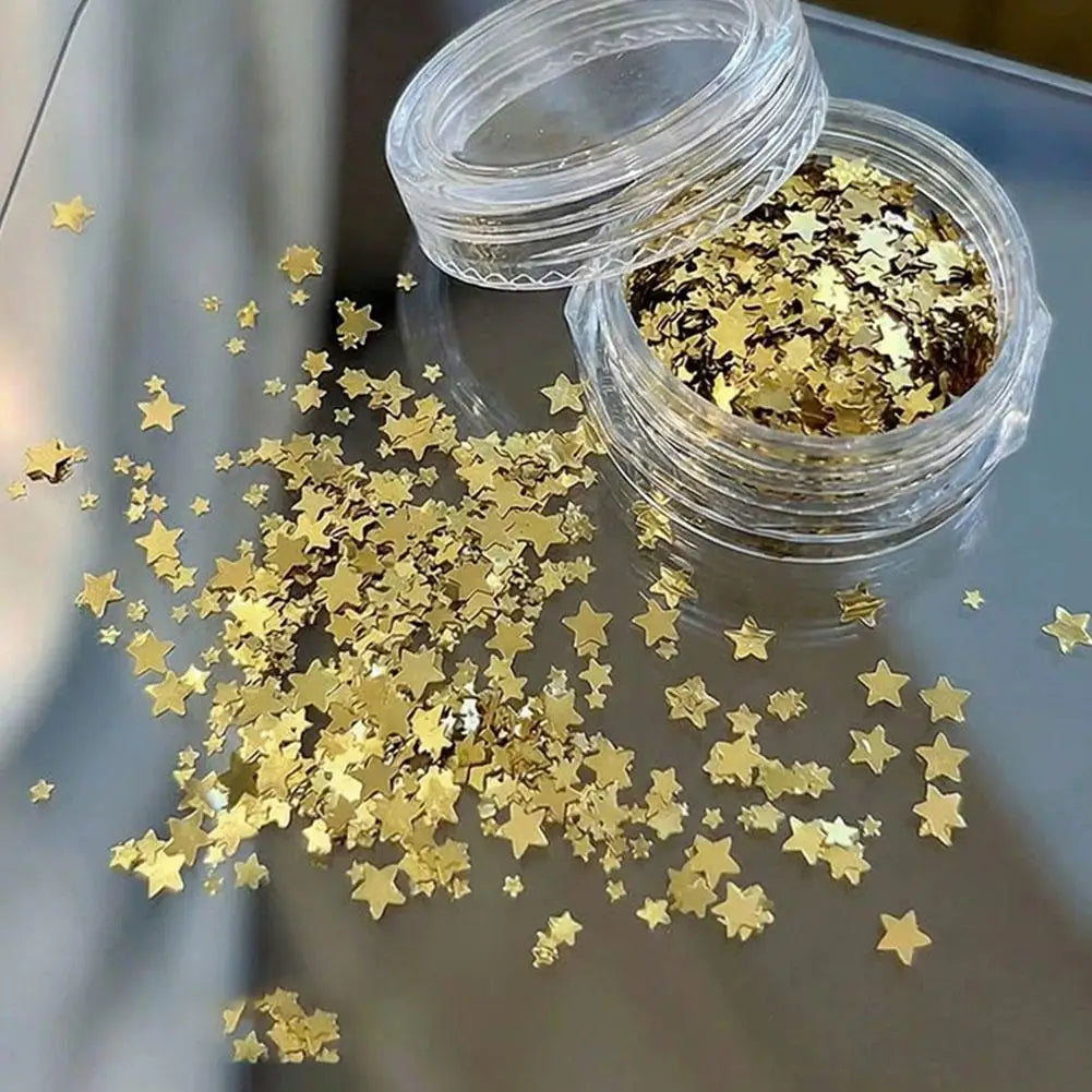 Silver Star Nail Glitter Sequins – Sparkling Flakes for Nail Art Nail Art Glitter Oasis Select