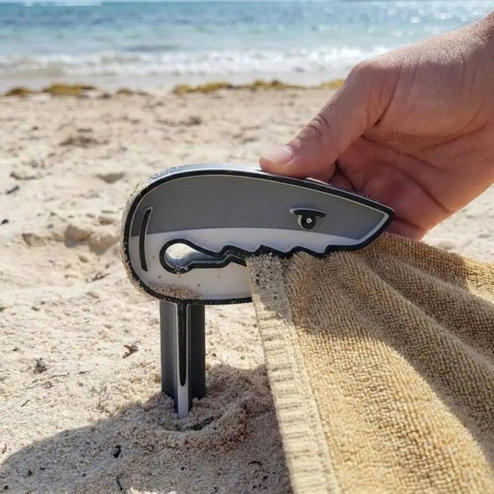 Shark-shaped Beach Towel Clip Strong Grip Windproof Camping Mat Clip Sun-resistant Fabric-friendly Outdoor Towel Holders Oasis Select