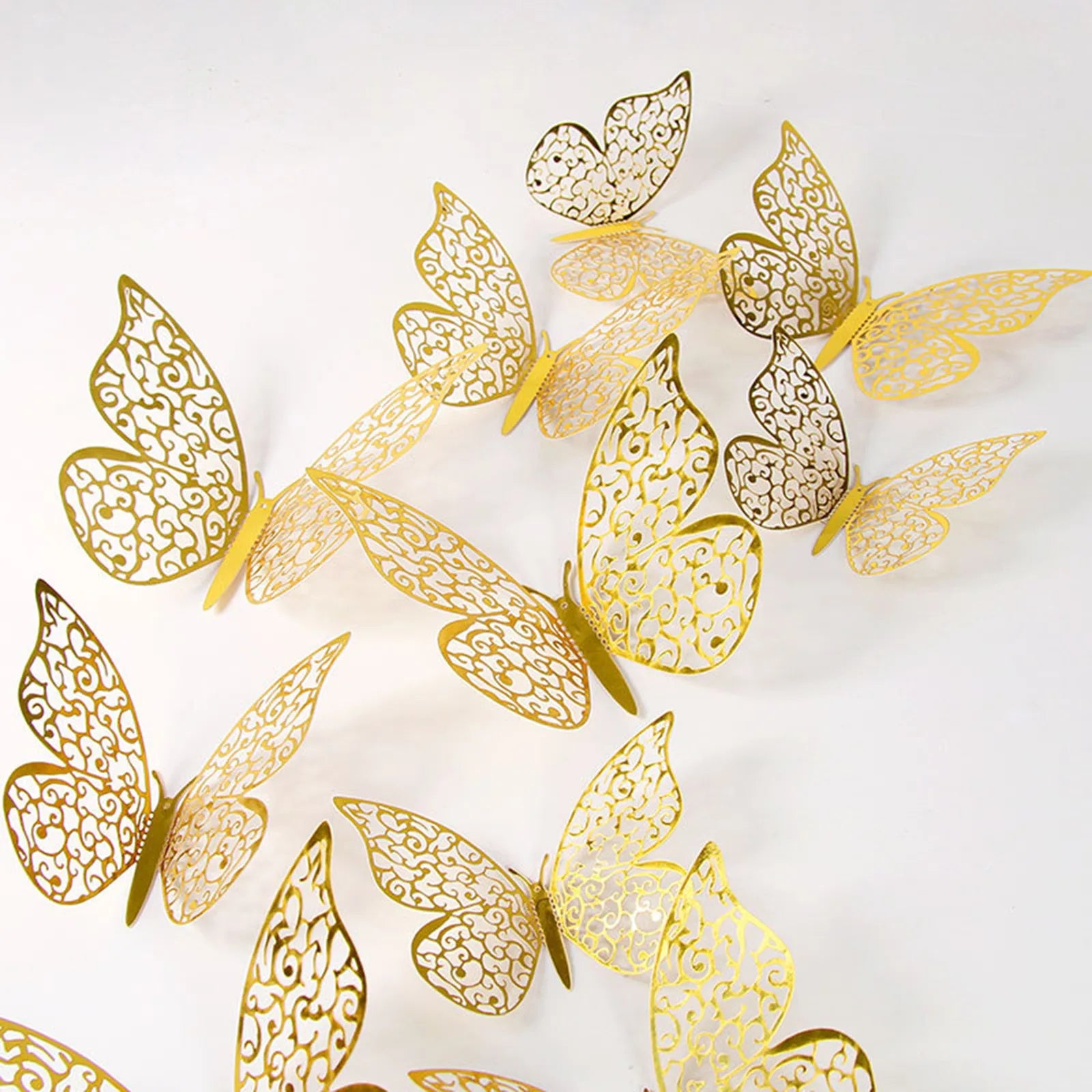 12-Pack 3D Laser Butterfly Wall Stickers – Party & Home Decor 3D Wall Stickers Oasis Select