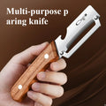 Stainless Steel Peeler with Wooden Handle for Peeling and Slicing Fruits and Vegetables | Durable and Smooth Operation Oasis Select 19cm