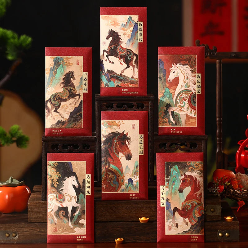 Horse Year 2026 Red Envelopes Chinese New Year Red Envelopes Spring Festival Party Favors Lunar Year Of The Horse Red Pockets Oasis Select A3