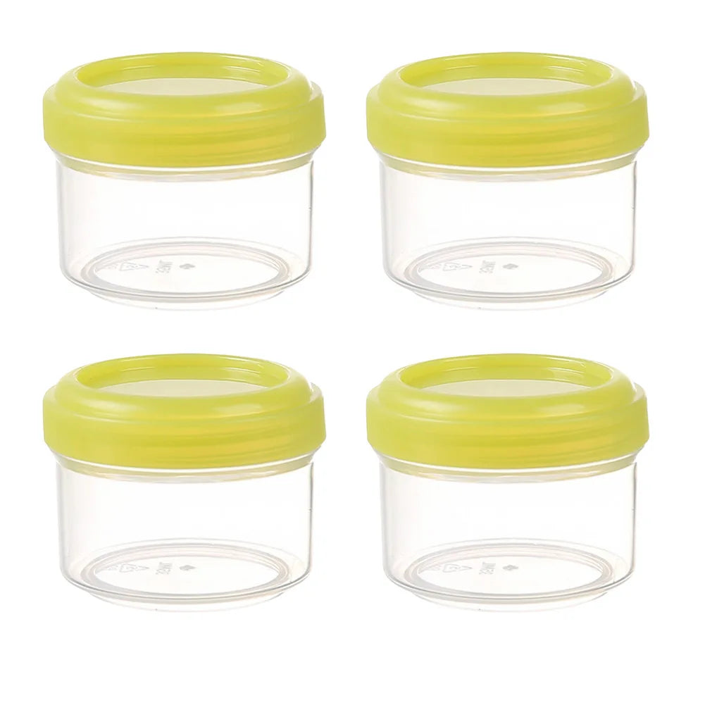 4Pcs 35ml Food Containers With Lids Stackable Plastic Storage Boxes For Sauce Condiment Snacks Kitchen Meal Prep Organization Oasis Select Green