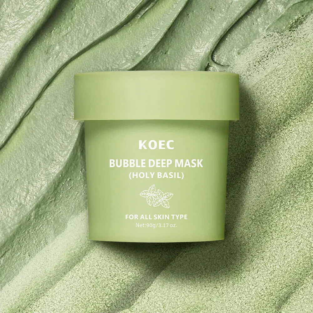 Holy Basil Bubble Clay Mask – Pore Cleansing & Oil Control