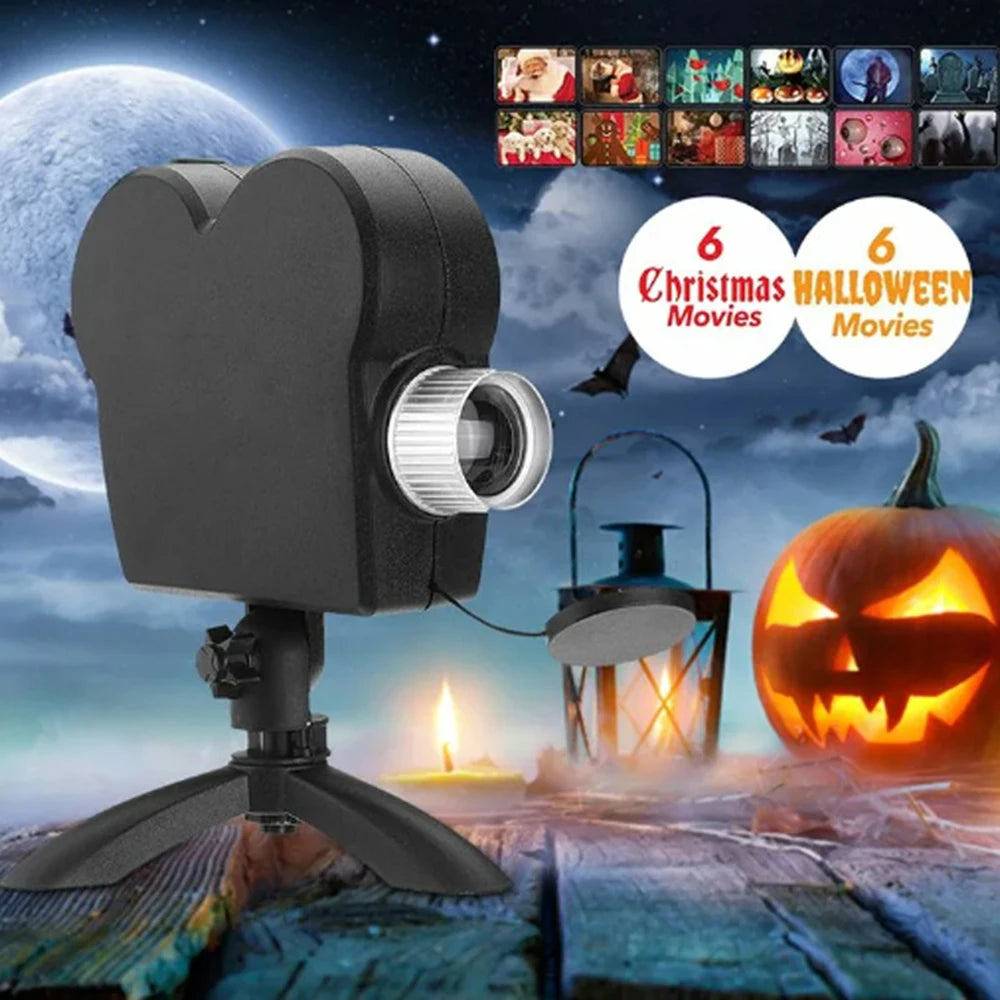 Halloween Christmas Window Projector – 12 HD Festival Scenes