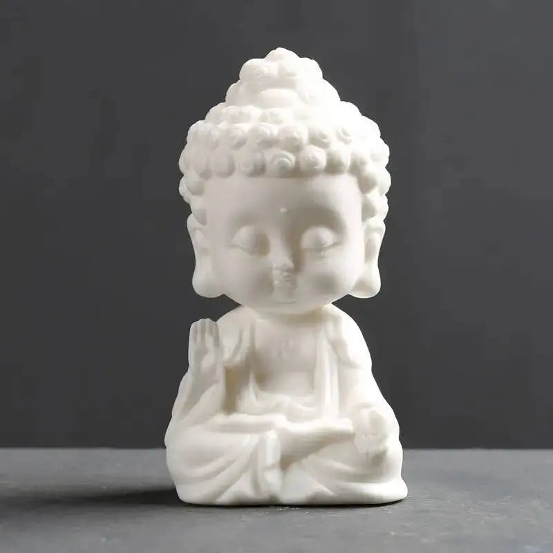 Buddha Tea Pet Ornament Zen Small Buddha Statue Home Decor Display Shelf Decoration Car Ornament Ceramic Crafts Small Figurine Oasis Select Little Buddha