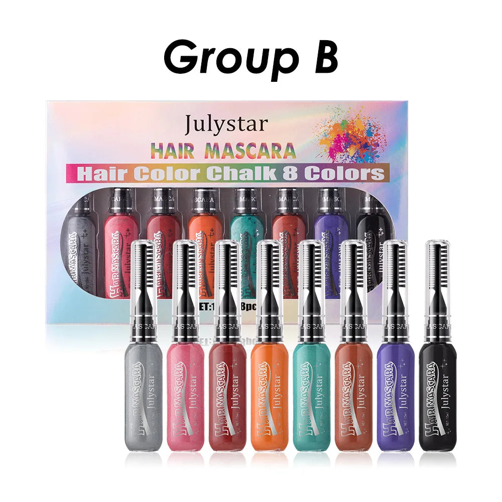 8-Color Waterproof Mascara Set – Bold Multi-Shade Lashes