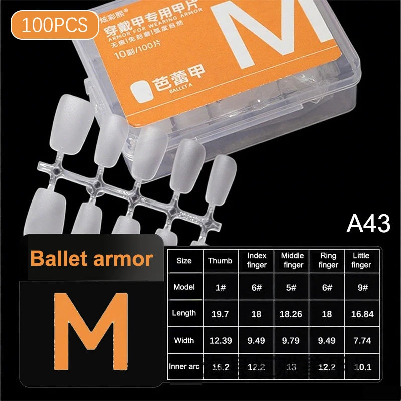 100pcs Clear Press-On Nail Tips – Full Cover Ultra-Thin False Nails