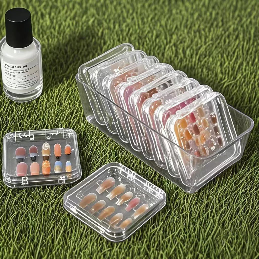 10 Pieces Empty Nail Boxes For Packaging Square Shape Box Wholesale Nail Tips Press On Nail Packaging Case Small Business Oasis Select