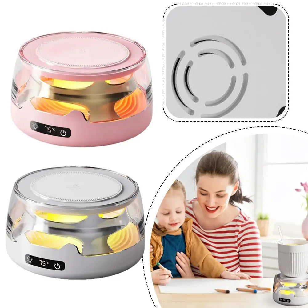 Thermostatic Cup Warmer Coaster – 4 Heat Settings & Night Light