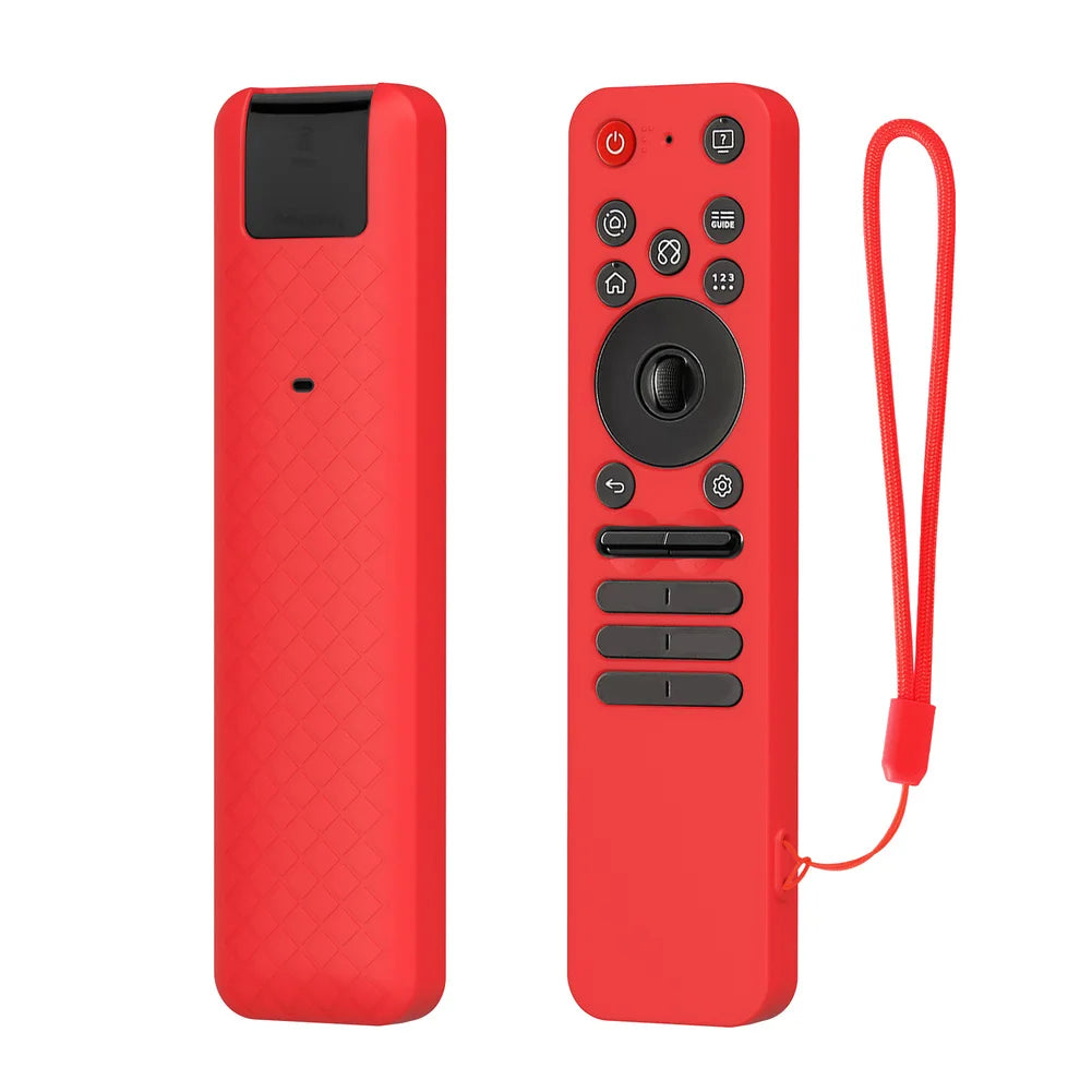 TV Remote Control Cover Silicone Lightweight Shockproof Anti-Slip Scratch Resistant Protective Cover For LG MR25GA Remote Case Oasis Select Red