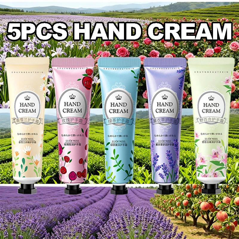 5PCS hand cream, 5 different flavors, moisturize and protect hands, prevent dry and cracked hands in autumn and winter Oasis Select 150g