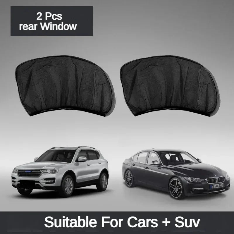 Car Universal Sunshade SUV UV Protection Anti-mosquito Screen Window Blackout Side Curtain Protection Window Film Accessories Oasis Select 2 PCS rear Window