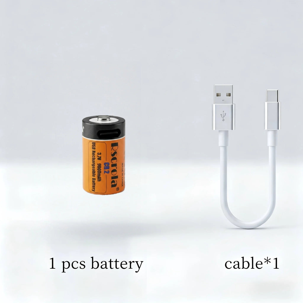 CR2 3.7V 9000mAh Rechargeable Lithium Battery - High Capacity Li-ion for Rangefinders, Cameras, and Tactical Flashlights Oasis Select 1 pcs battery 3.7 V