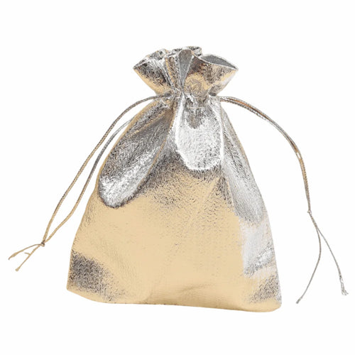 20Pcs Gold & Silver Drawstring Gift Bags | Jewelry Pouches Drawstring Gift Bags Oasis Select Silver 13x18cm