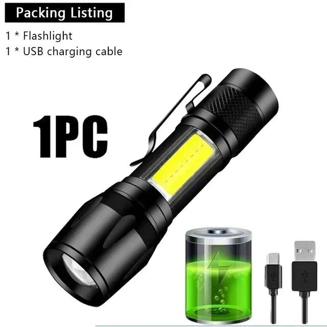 KDULIT P50 LED Tactical Flashlight 2000lm Zoomable IP67