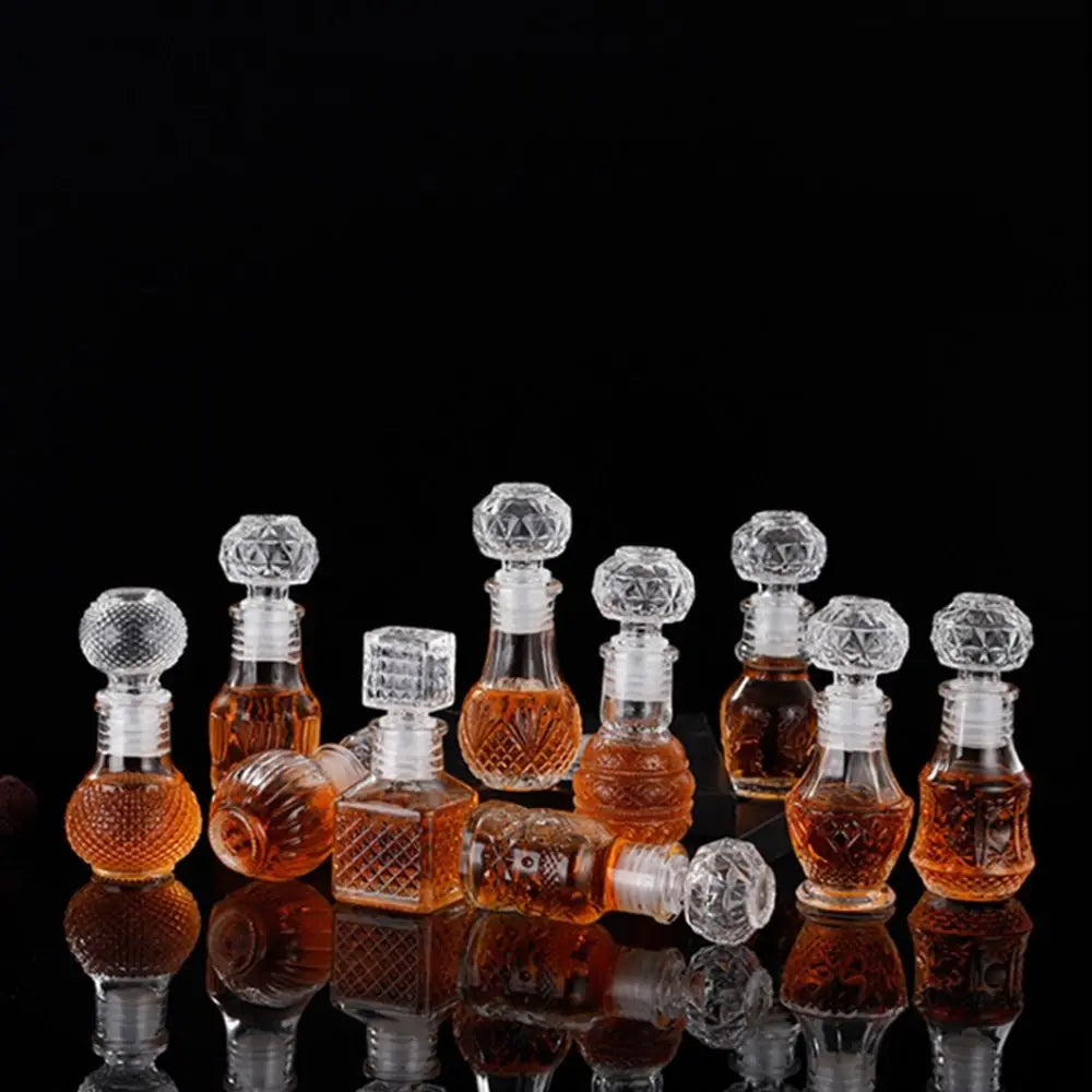 Mini Spirit Alcohol Liquor Bottle 50ml Transparent Glass Whiskey Decanter Handmade Diy Gift Bottles Perfume Glass Container Oasis Select