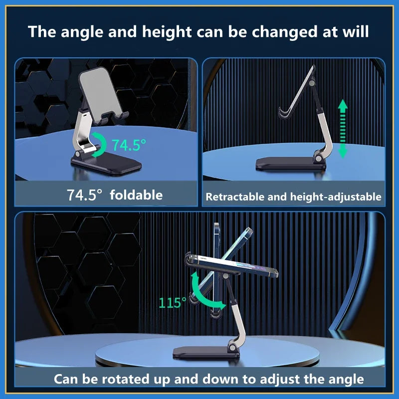 Foldable ABS Desktop Mobile Phone Stand Portable Holder Bracket for iPad iPhone 13 X Smartphone Tablet Desk Support Oasis Select