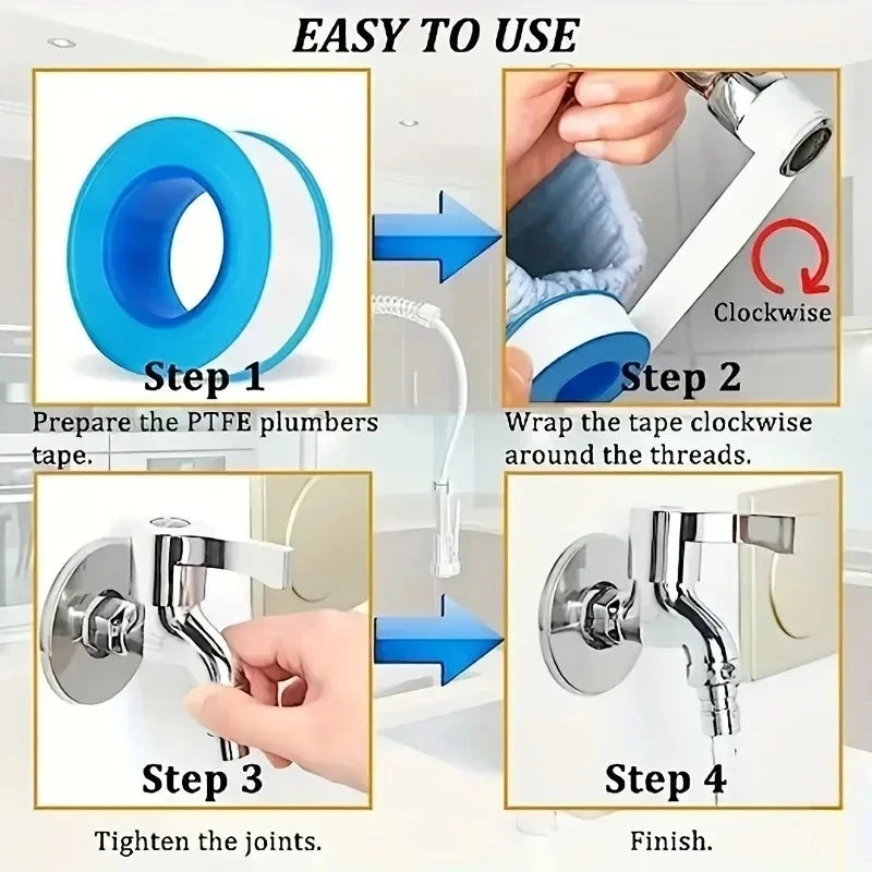10PCS Thread Seal Tape – Waterproof Leak-Proof Plumbing Duct Tape for Pipe Fittings, Oil-Free Repair & Adhesives Oasis Select