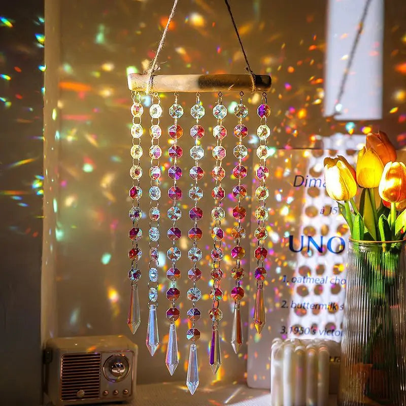 Rainbow Catcher Rustic Crystal Suncatcher Decorative Hanging Ornament Versatile Garden Suncatcher For Hotel Sunlit Areas Yard Oasis Select color 1