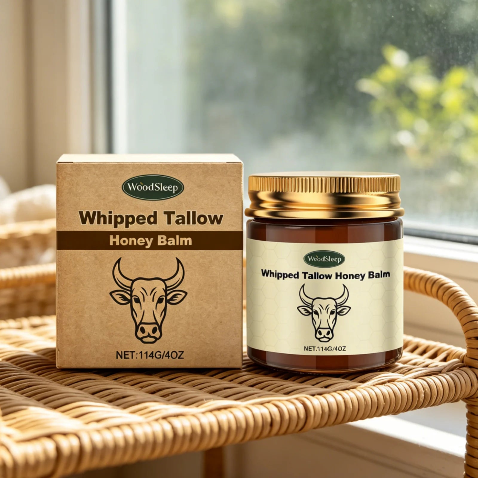 WoodSleep Whipped Tallow Honey Balm – Deep Skin Moisturizer Whipped Tallow Balm Oasis Select
