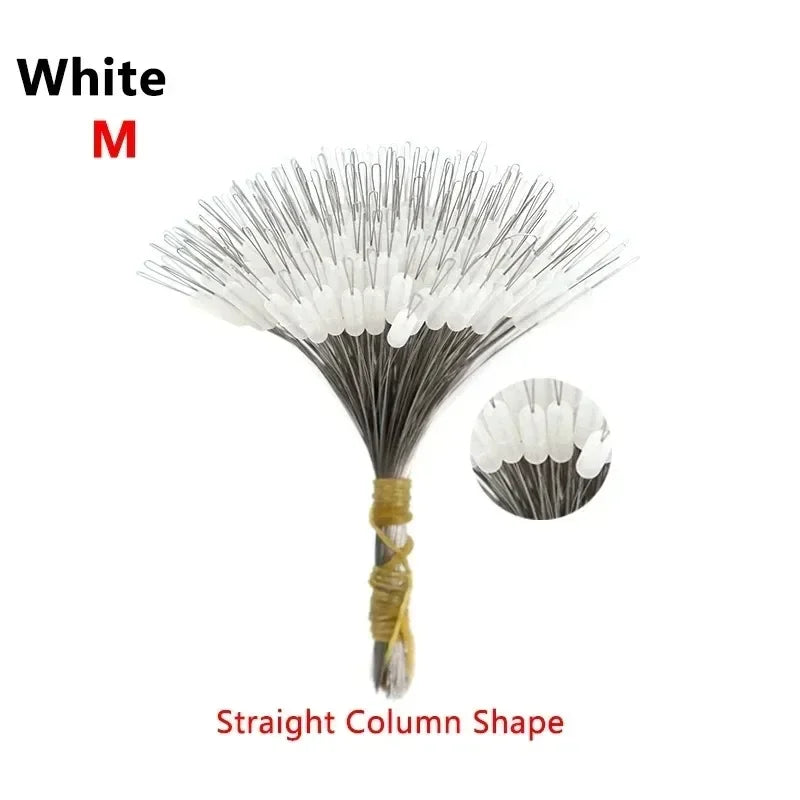 1/2Set Silicone Space Bean Oval Stopper Bobber Profession Fishing Float Resistance Anti-Strand Fish Line Fishing Gear Oasis Select White M