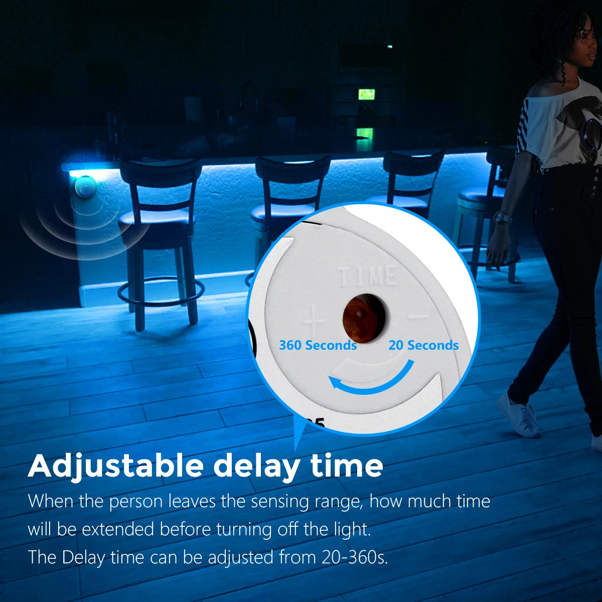 Waterproof PIR Motion Sensor LED Strip Night Lights 12V Neon Diode Tape Auto On/Off for Stairs Bedroom Kitchen-1/2/3/5m Options Oasis Select