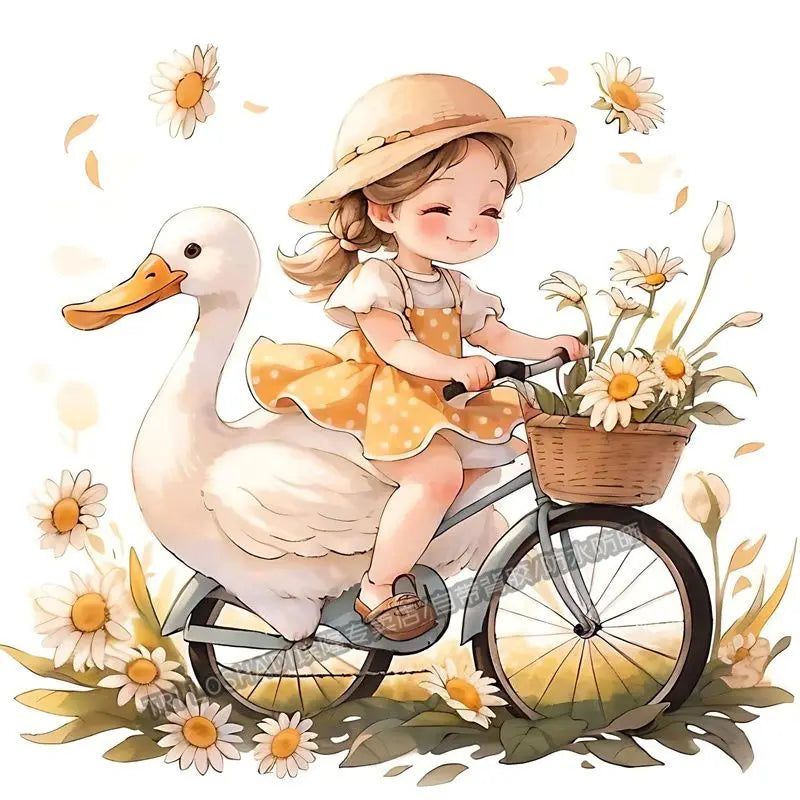 Today Also Try To Be Happy Duck Positive Girl Stickers Paper Wall Doors and Windows Decoration Refrigerator Car Cute Decals Oasis Select SS9009 15cm